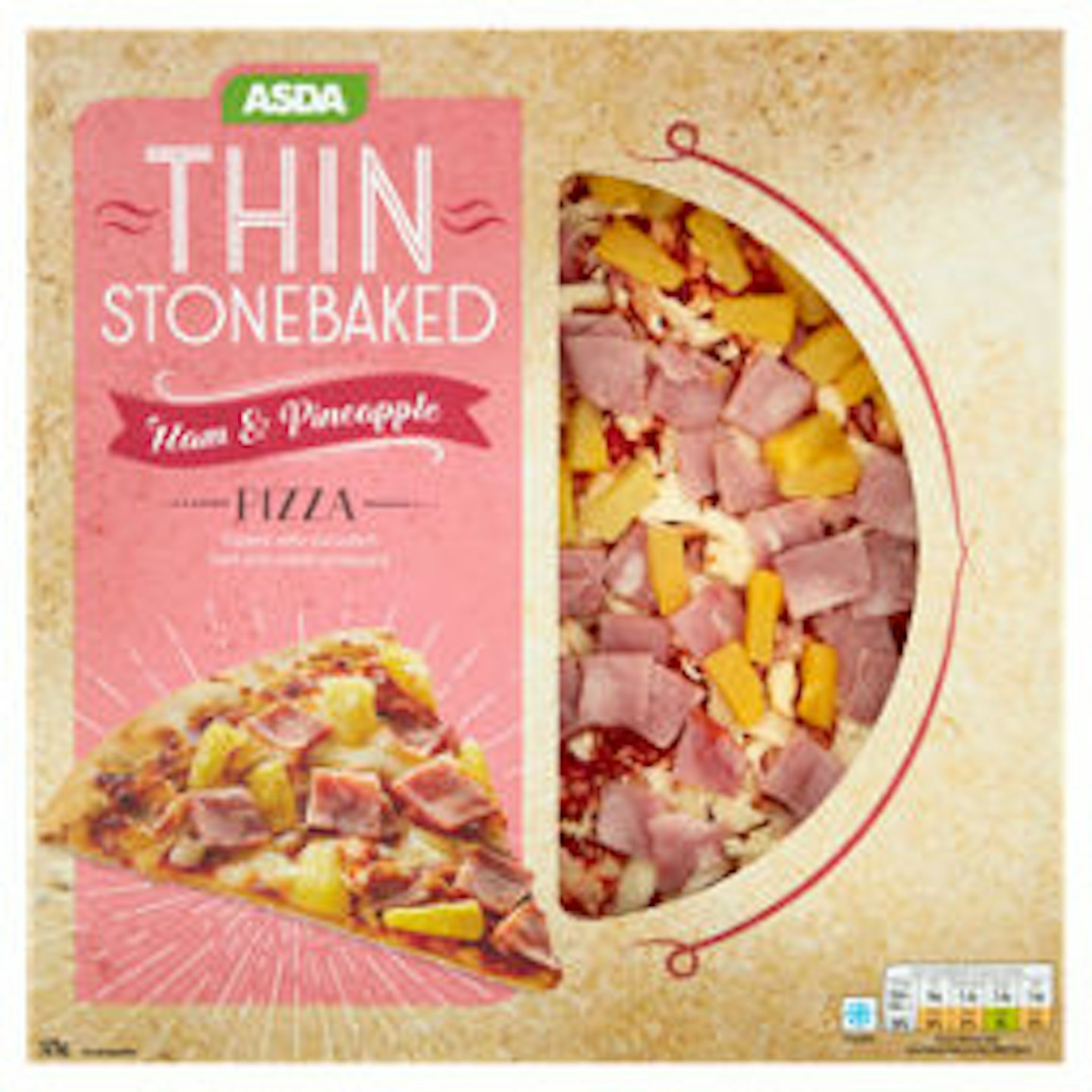 ASDA Thin Stonebaked Ham & Pineapple Pizza