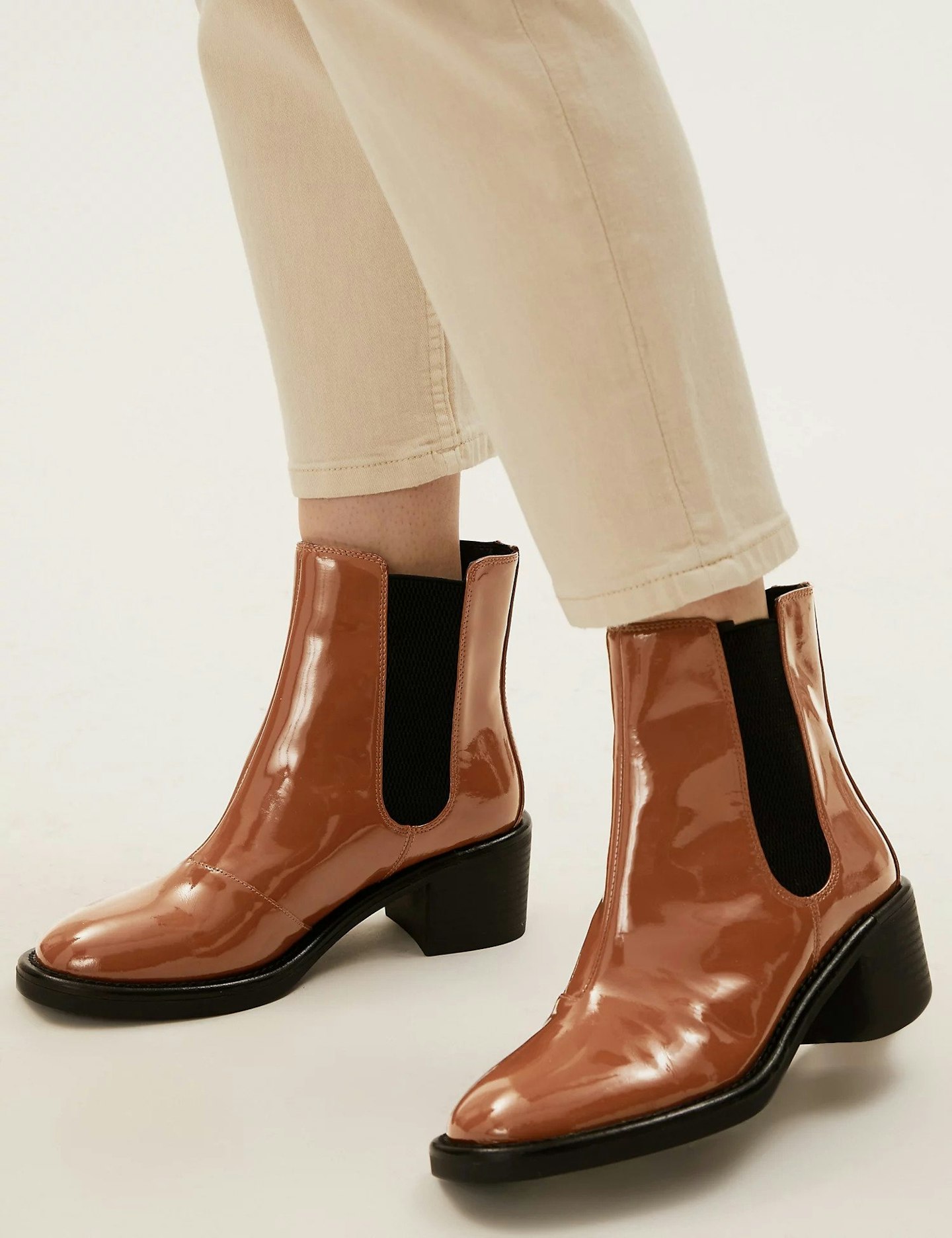 Marks and Spencer, Leather Chelsea Block Heel Ankle Boots, £60