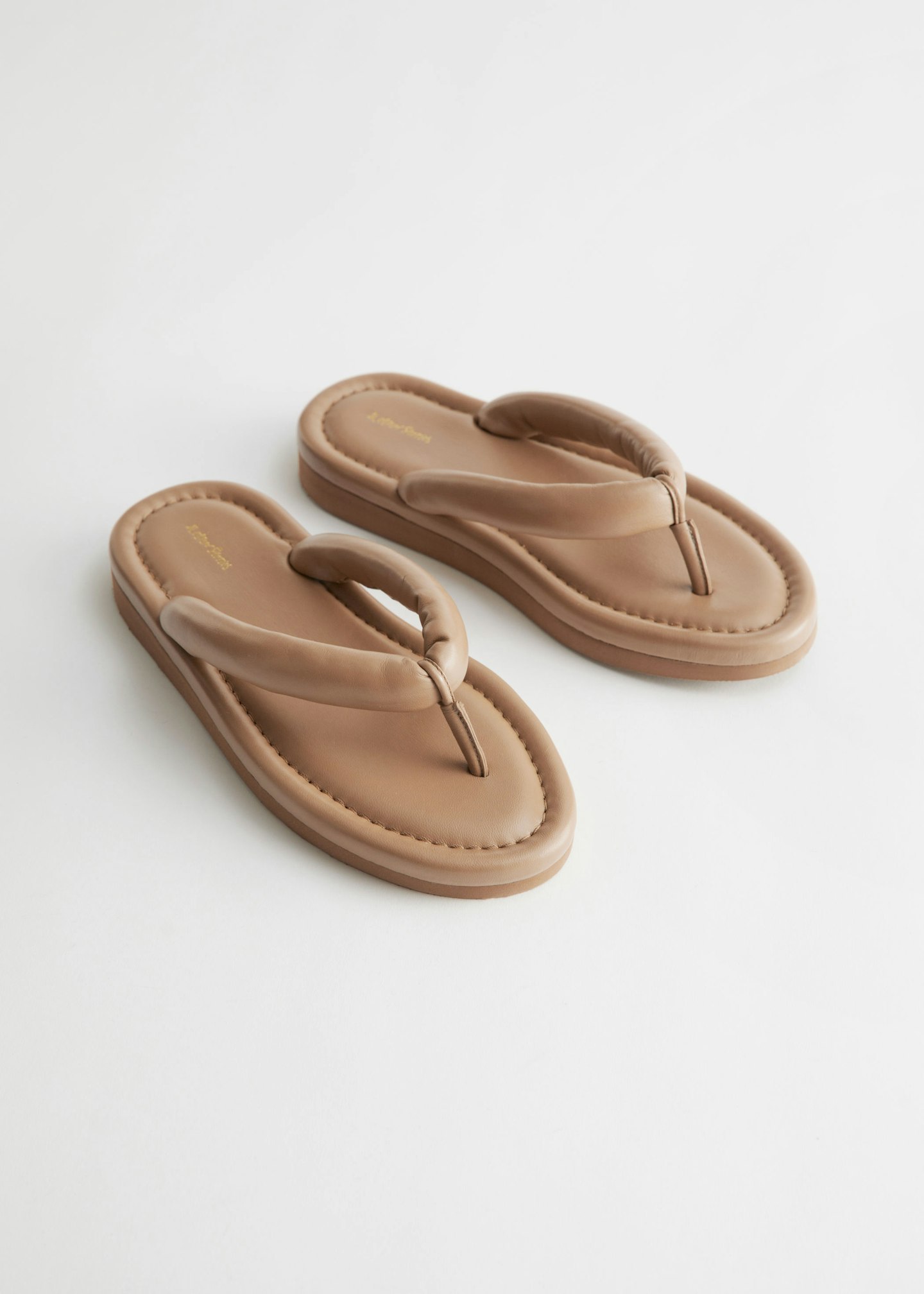 & Other Stories, Padded Strap Leather Flip Flops, £85