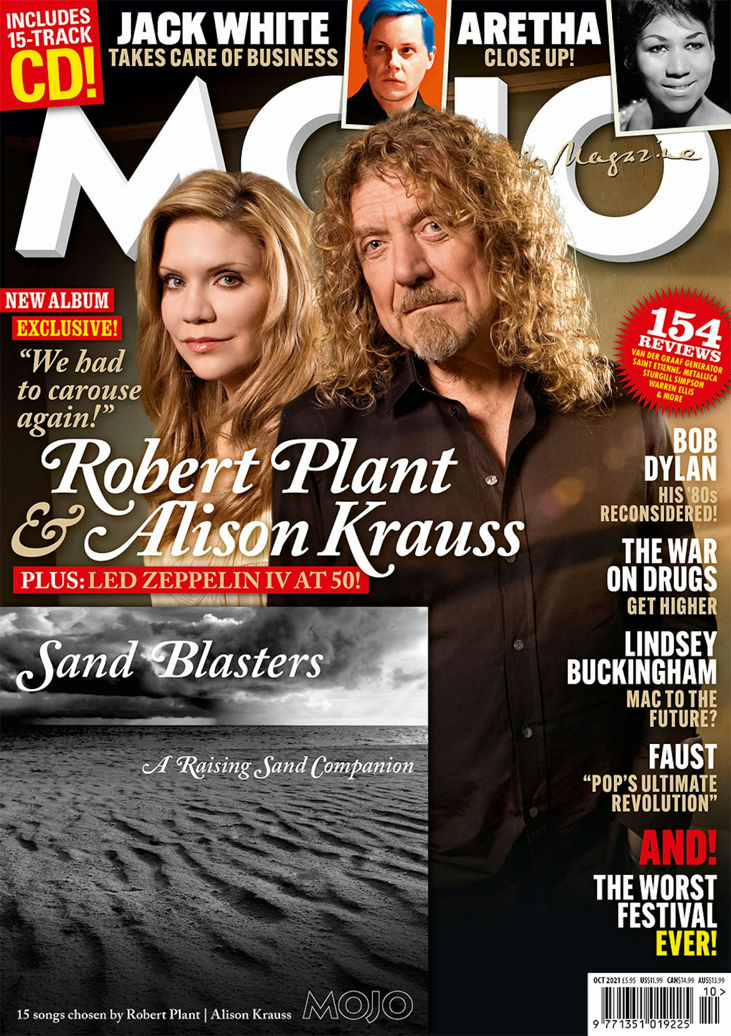 MOJO 335 cover, featuring Robert Plant and Alison Krauss.