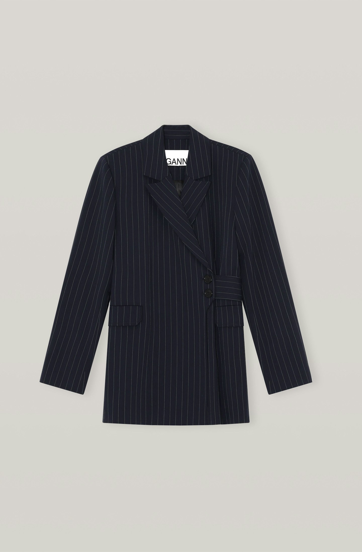 Ganni, Navy Pinstripe Suit Jacket, £325