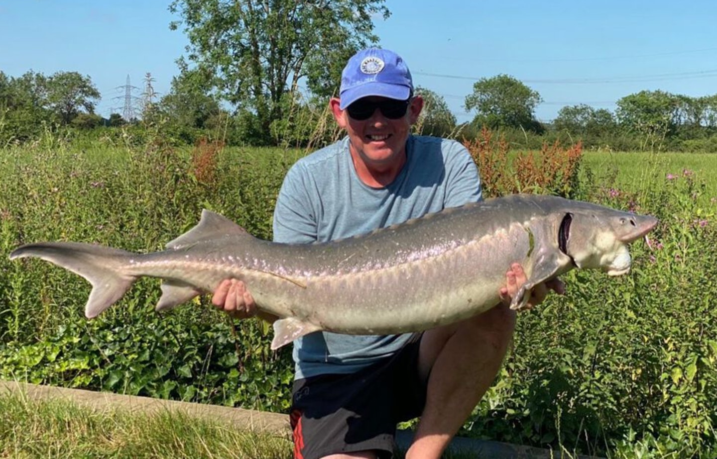 Ian Kerr and his 46lb river sturgeon