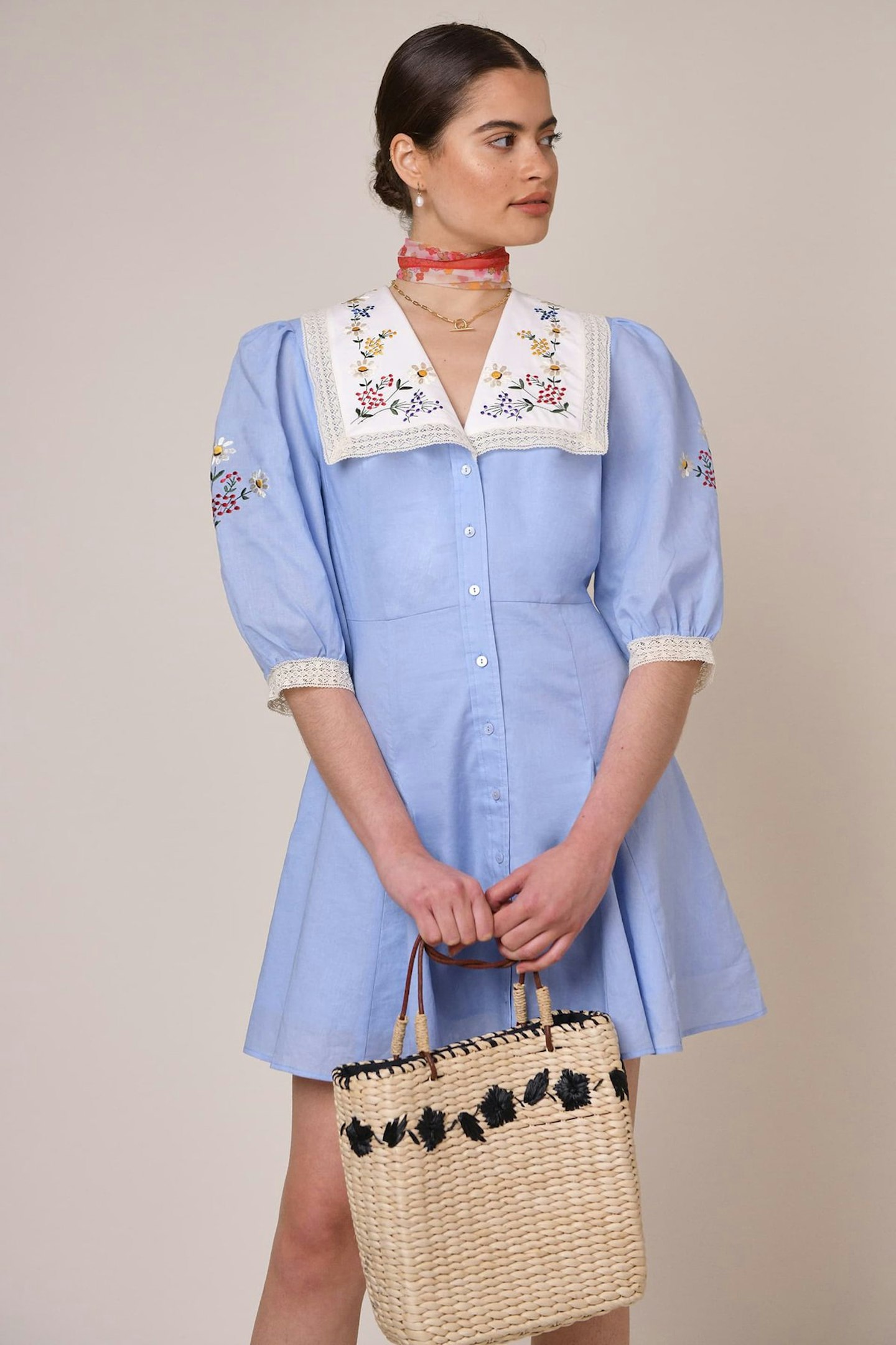 Rixo, Embroidered Mini Dress, £265