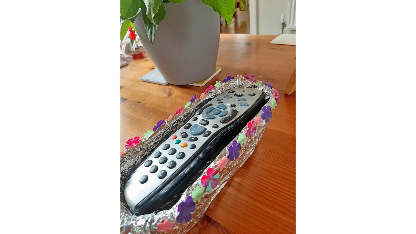 Homemade remote control holder