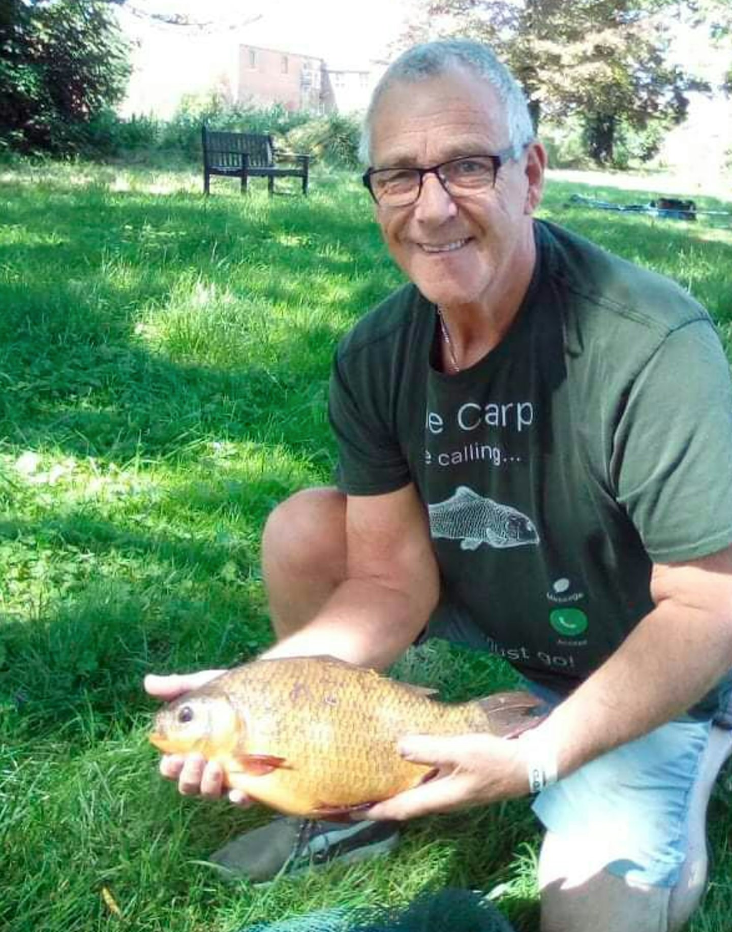 Mick Phillips landed the monster crucian on a whole dendrobaena