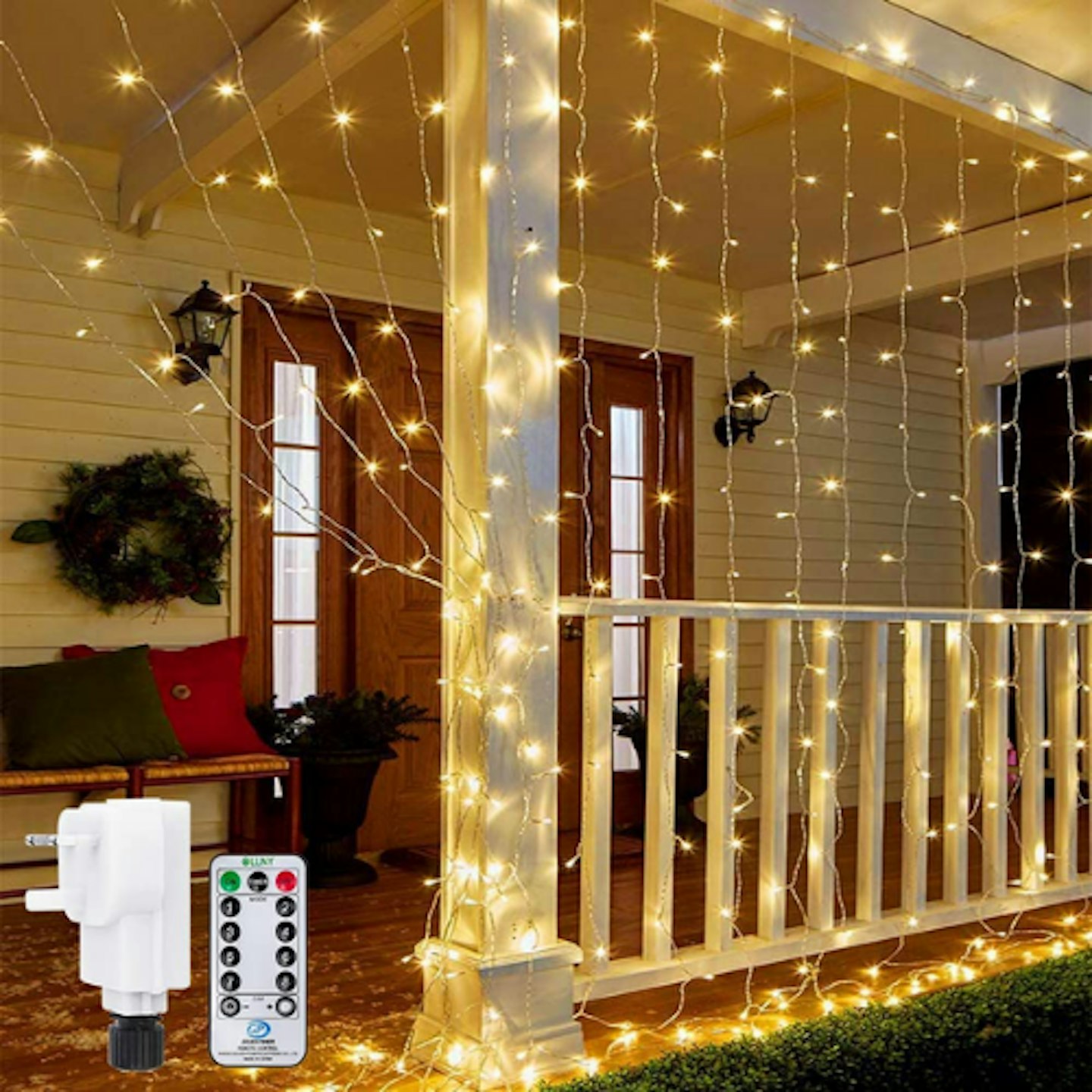 Ollny Curtain Lights Mains Powered, 3m x 3m 300 LEDs