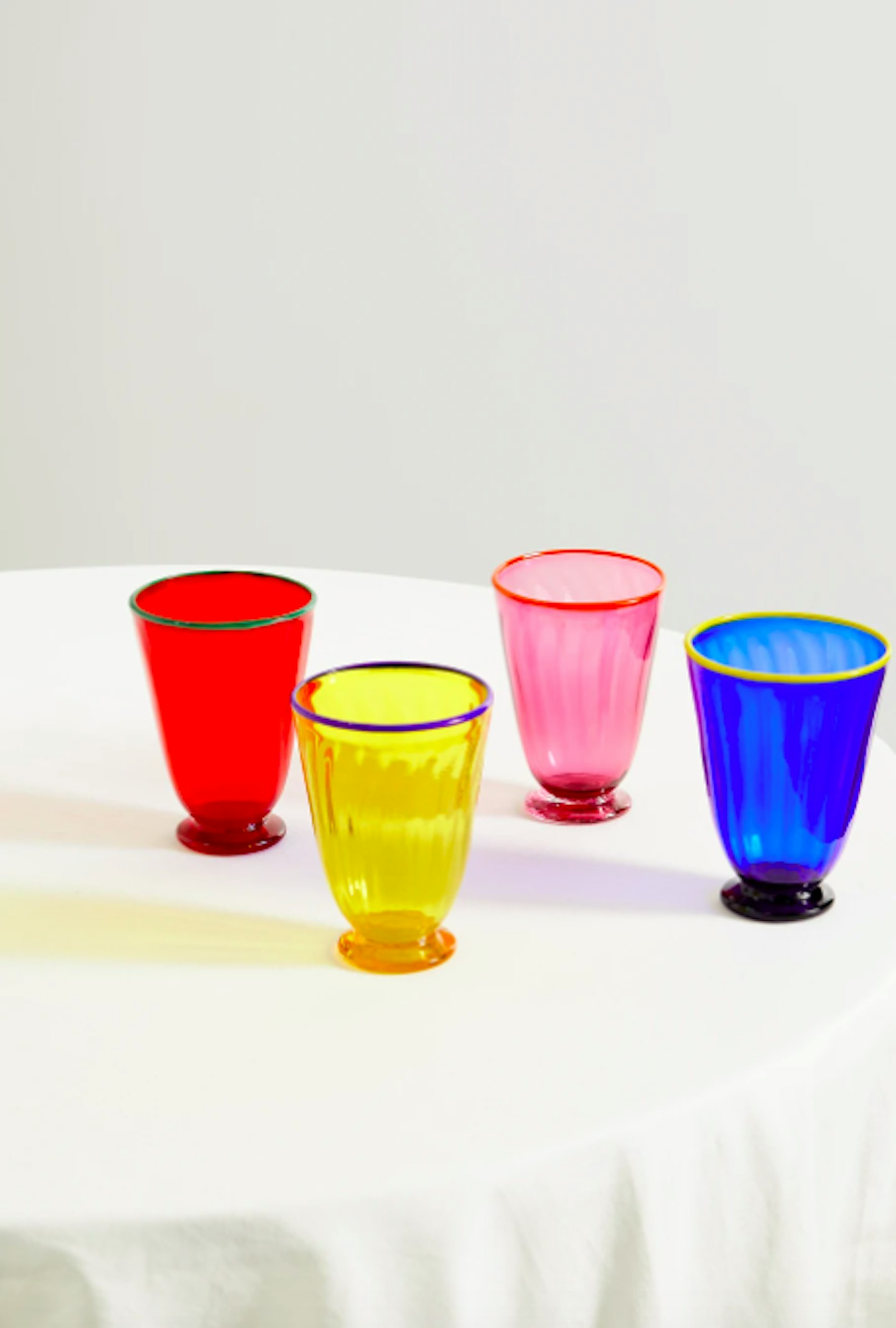La DoubleJ, Set of 4 Rainbow Glasses, £350 at Net-a-Porter