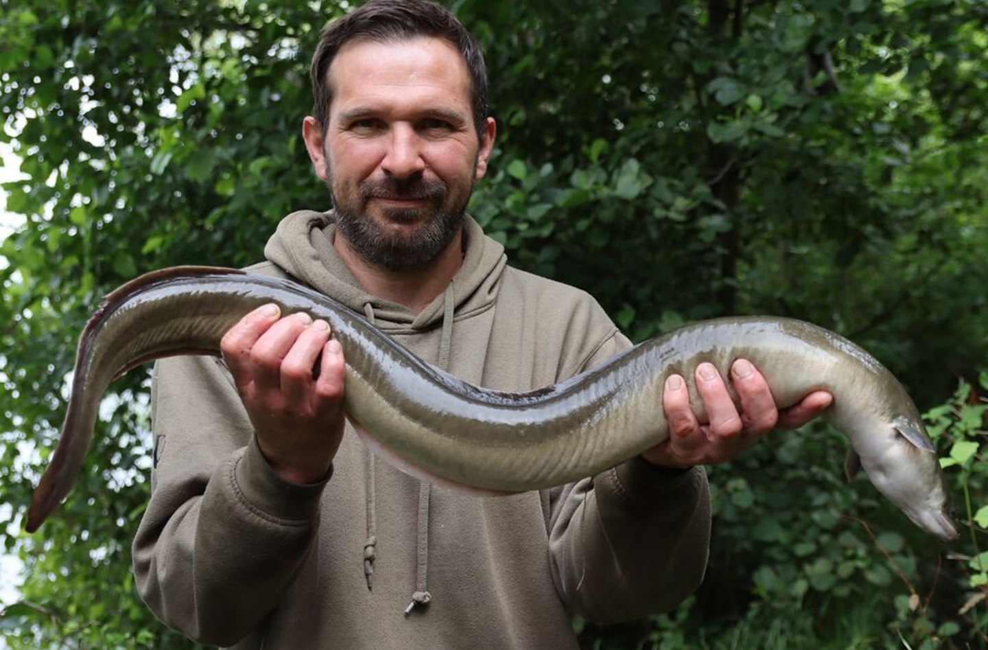 Simon Daley and his 6lb 1oz eel