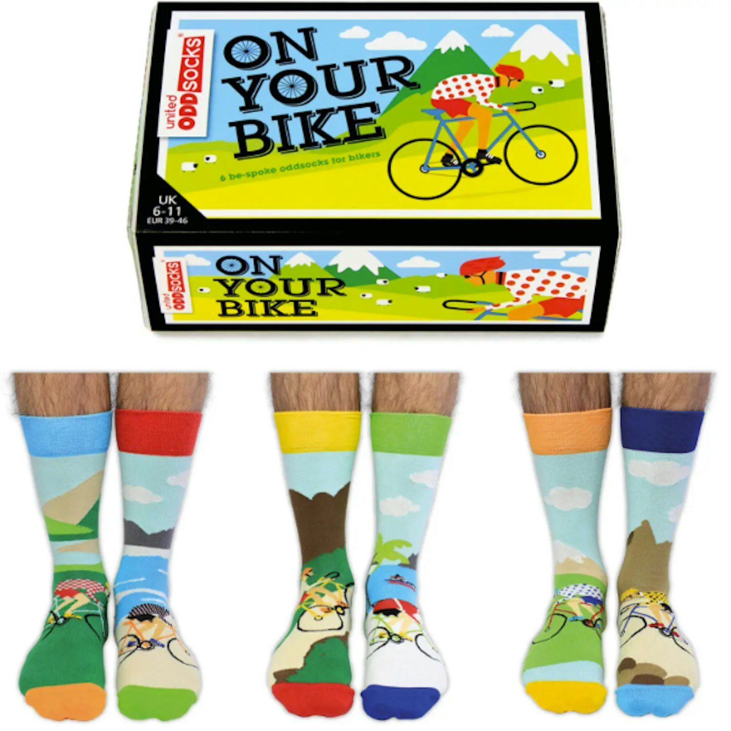 United Oddsocks Menu's On Your Bike Socks (Size 6-11)