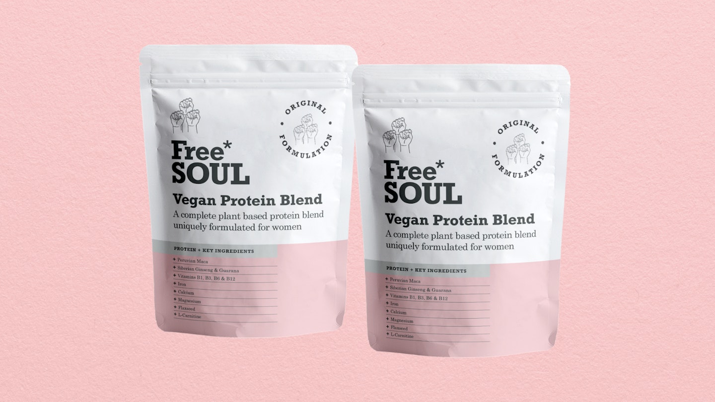 An image of two Free Soul vegan protein products