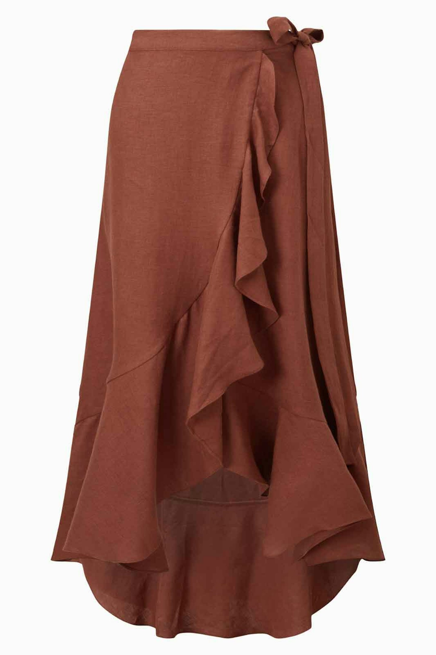 Arkitaip, The Catalina Linen Wrap Skirt In Terracotta, £165