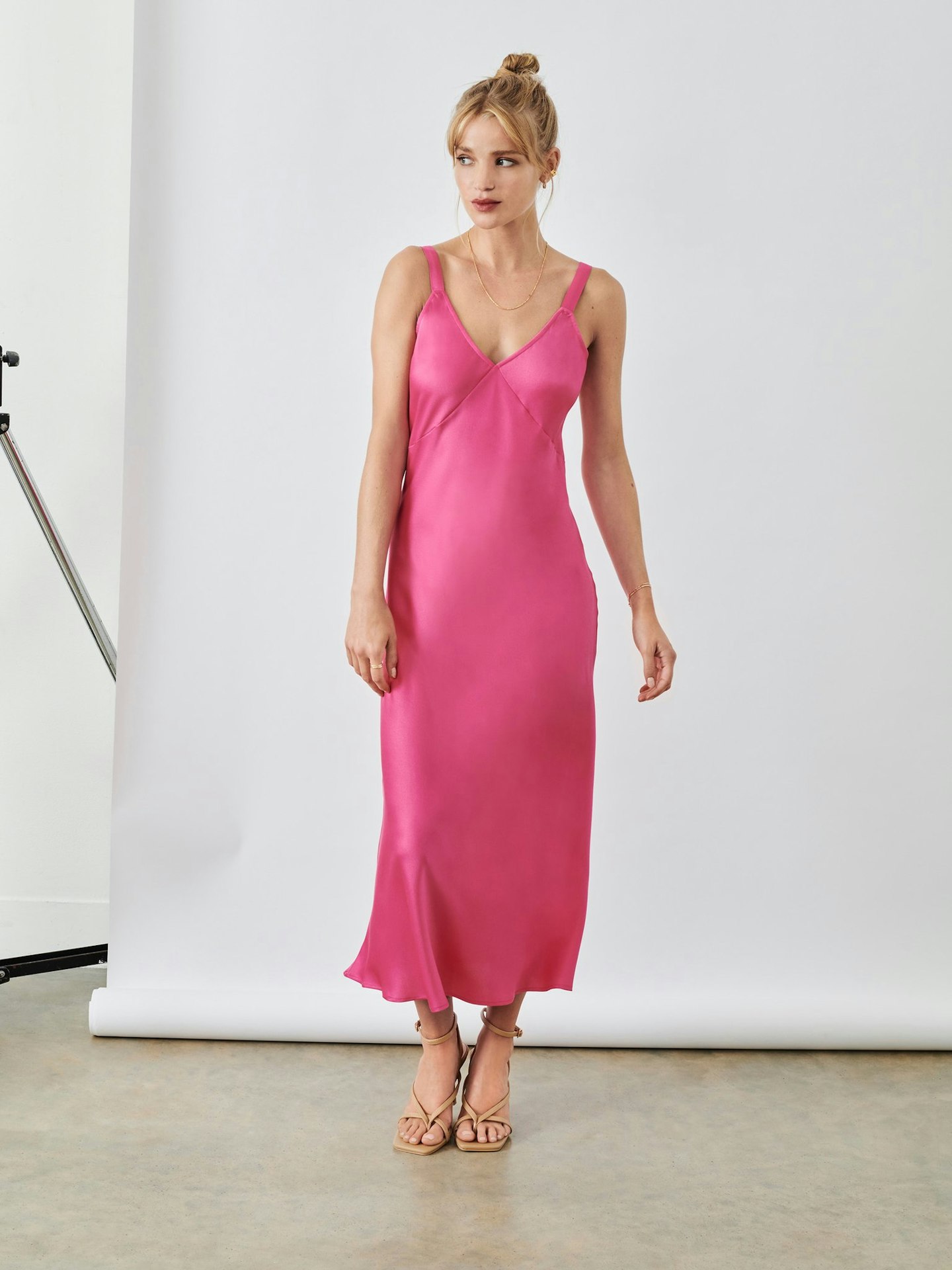 Omnes, Florence Seamed Cami Slip Dress In Pink, £55