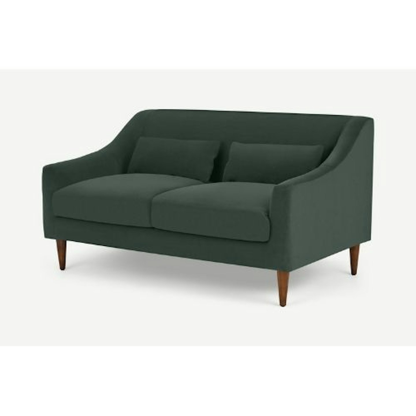 MADE.com Herton Stylish Autumn Green Plush Velvet Two Seater Sofa