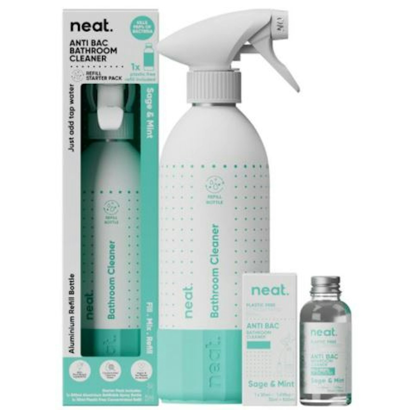 Neat Anti-Bac Bathroom Cleaner Refill Starter Pack Sage & Mint