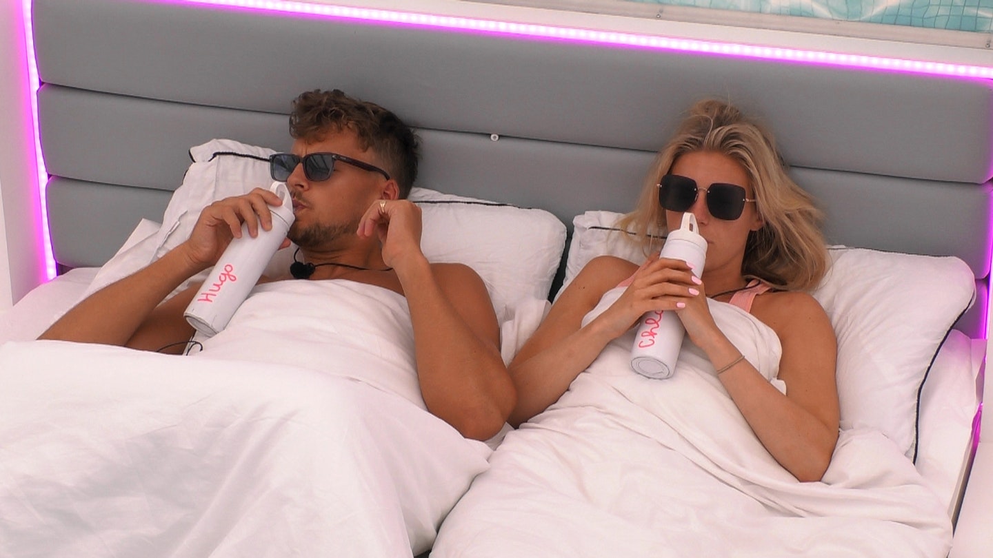 love island sunglasses in bed 