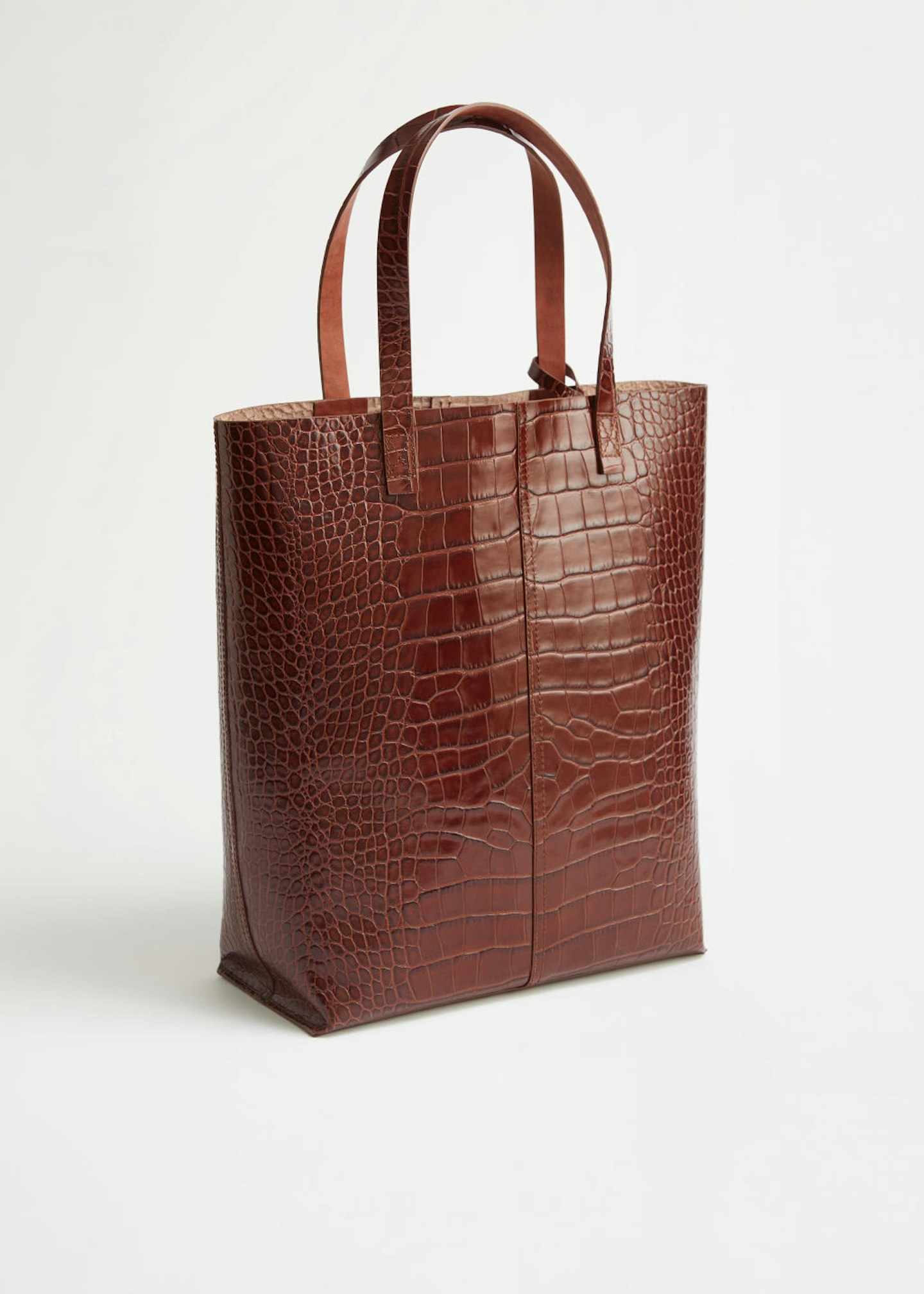 & Other Stories, Croc Embossed Leather Tote Bag, £145