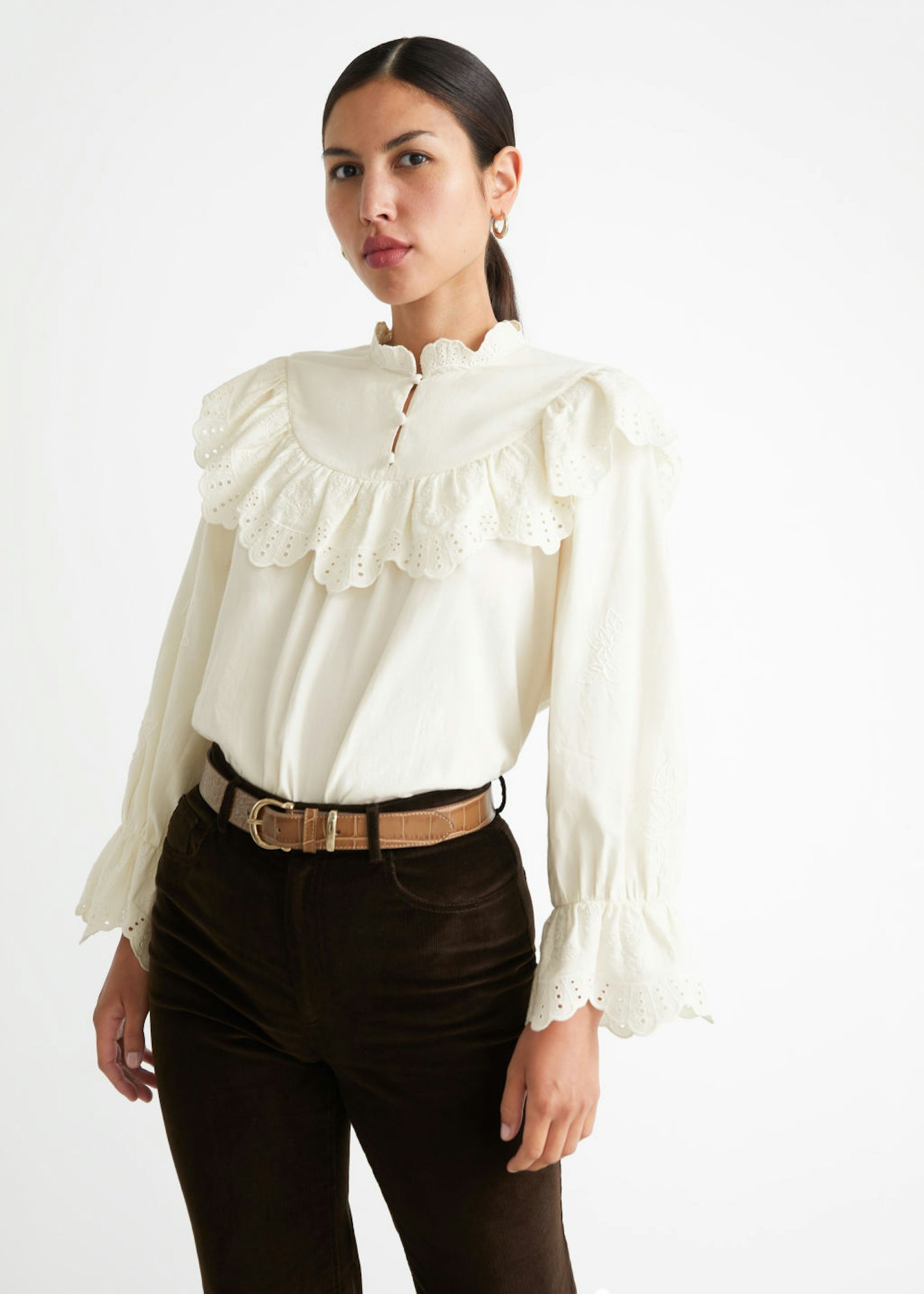 & Other Stories, Embroidered Overlay Blouse, £75