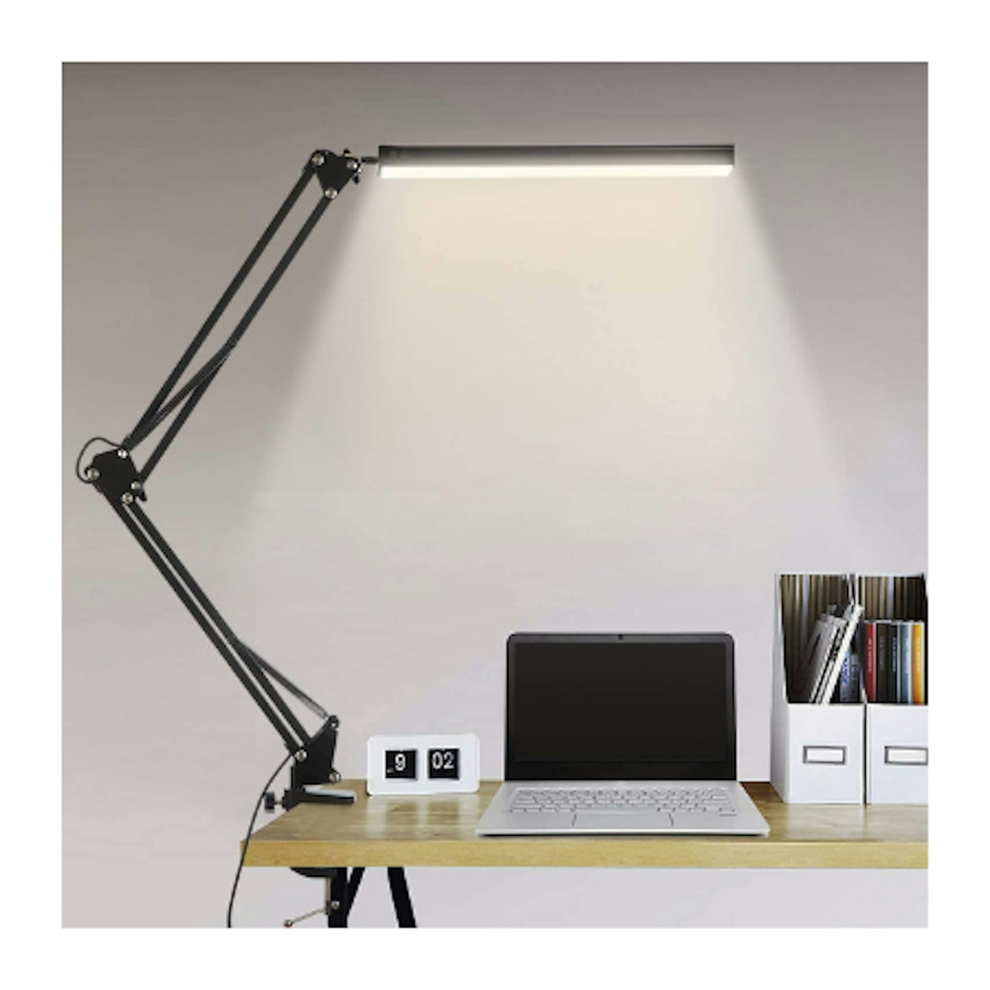 LED Desk Lamp with Clamp, 14W Swing Arm Desk Lamp