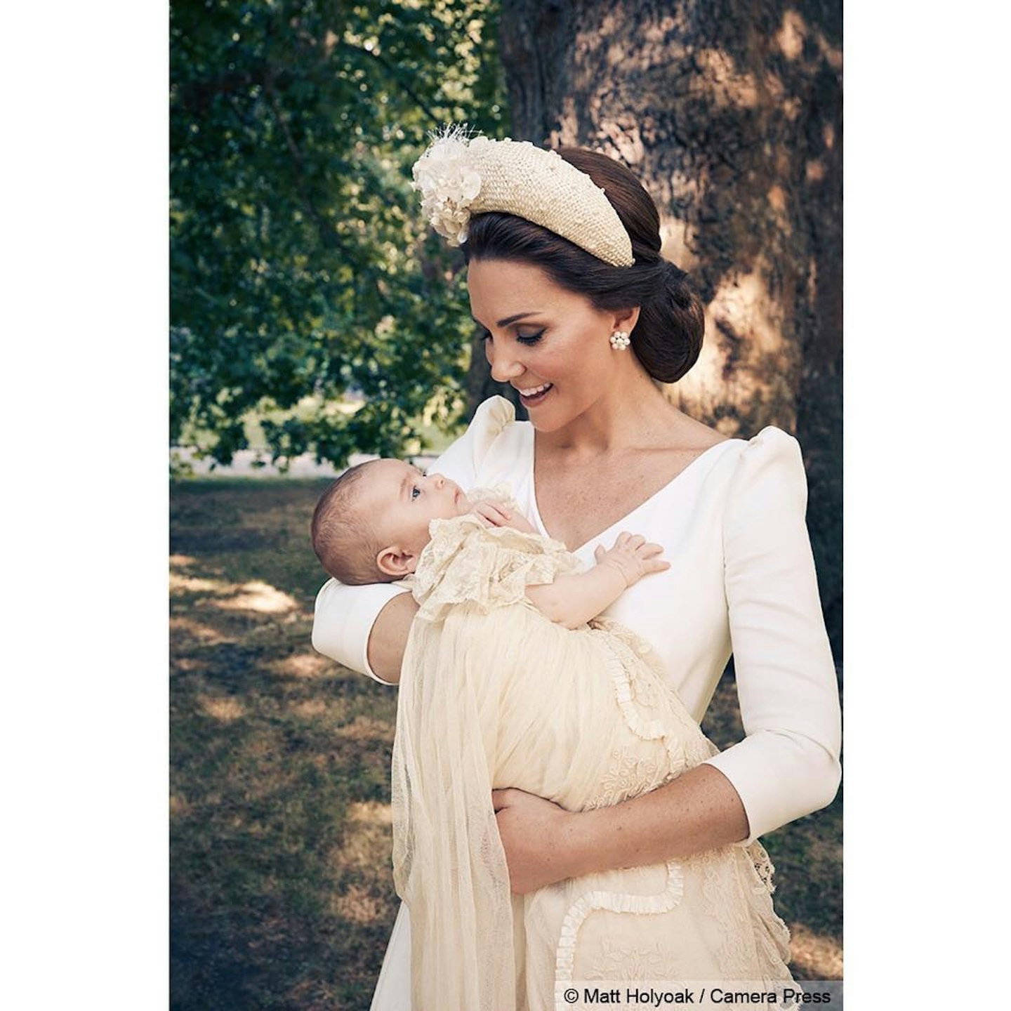 Duchess Kate and Prince Louis at the christening