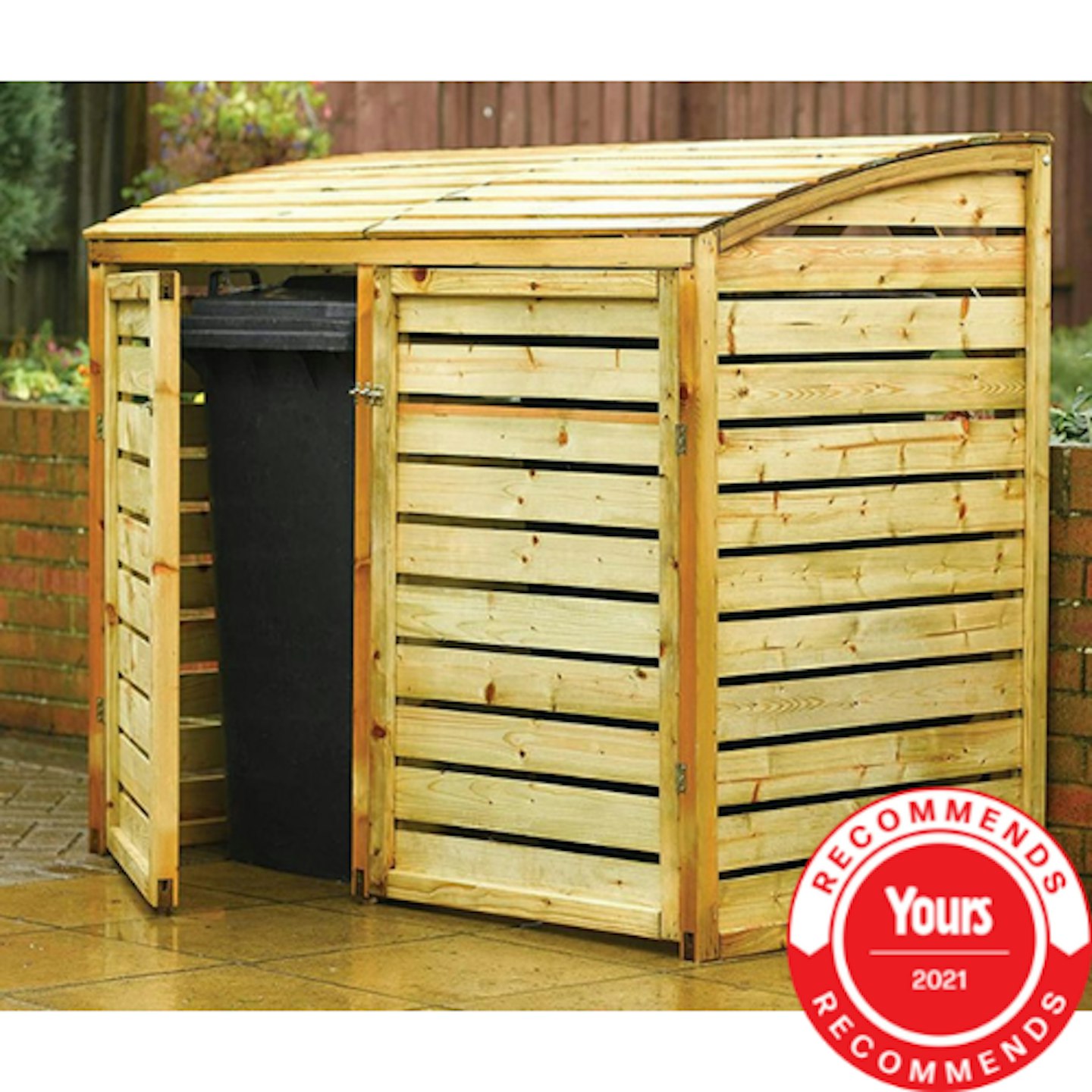 Rowlinson Double Bin Store in Natural Timber