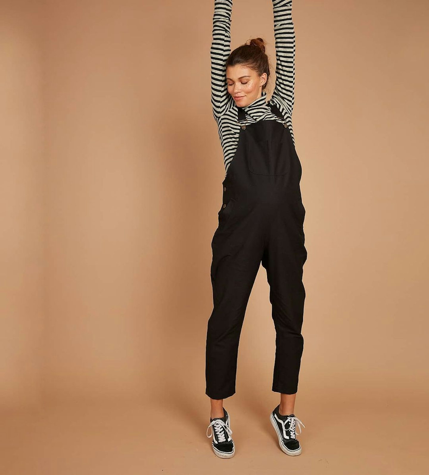 Clary & Peg, Doris Dungarees In Black Cotton Twill, £165