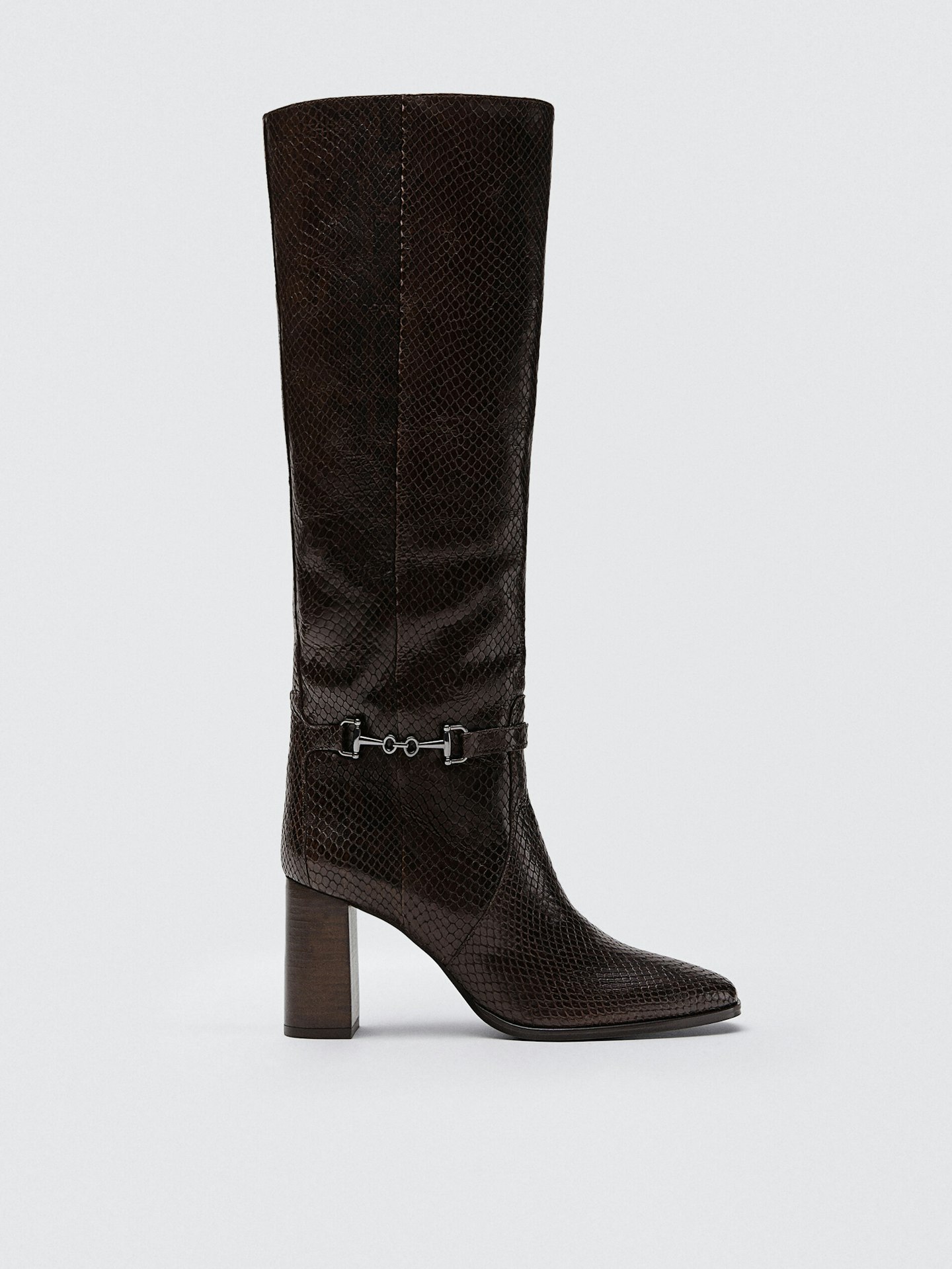Massimo Dutti, Animal Print Leather High-Heel Boots, £219
