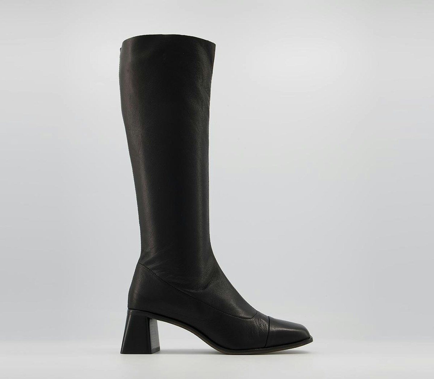 Office, Krum Smart Block Heel Boots Black Leather, £125