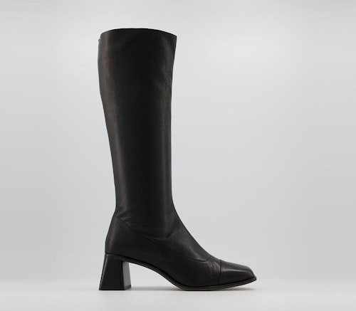 Office, Krum Smart Block Heel Boots Black Leather, £125