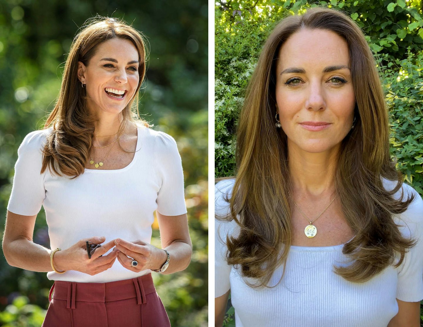 Kate Middleton often wears her children's initials around her neck