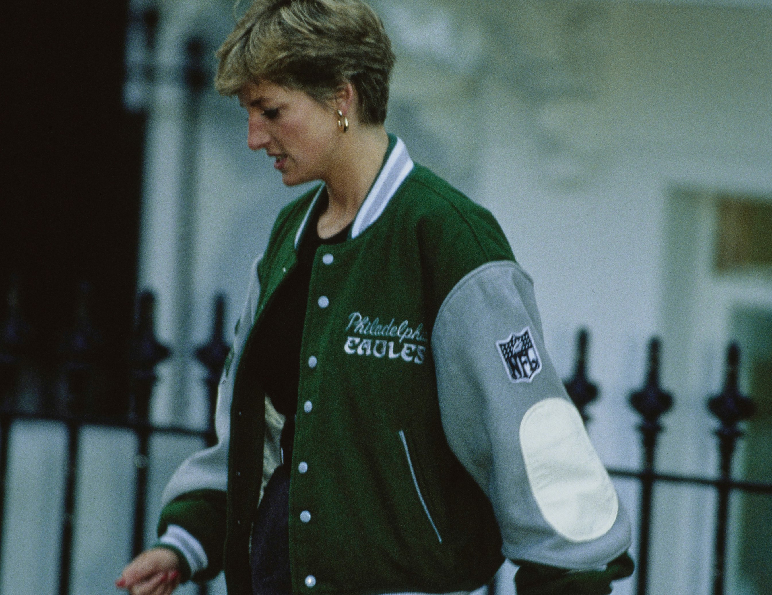 Princess Diana Philadelphia Eagles vintage varsity jacket: Don't