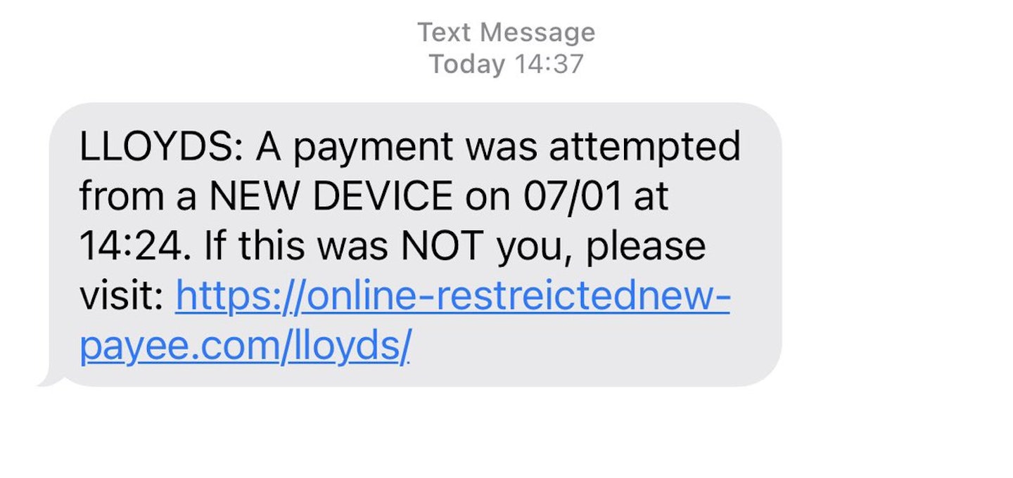 Lloydss text message scam