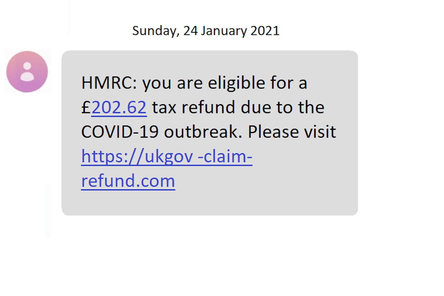 hmrc text messsage scam