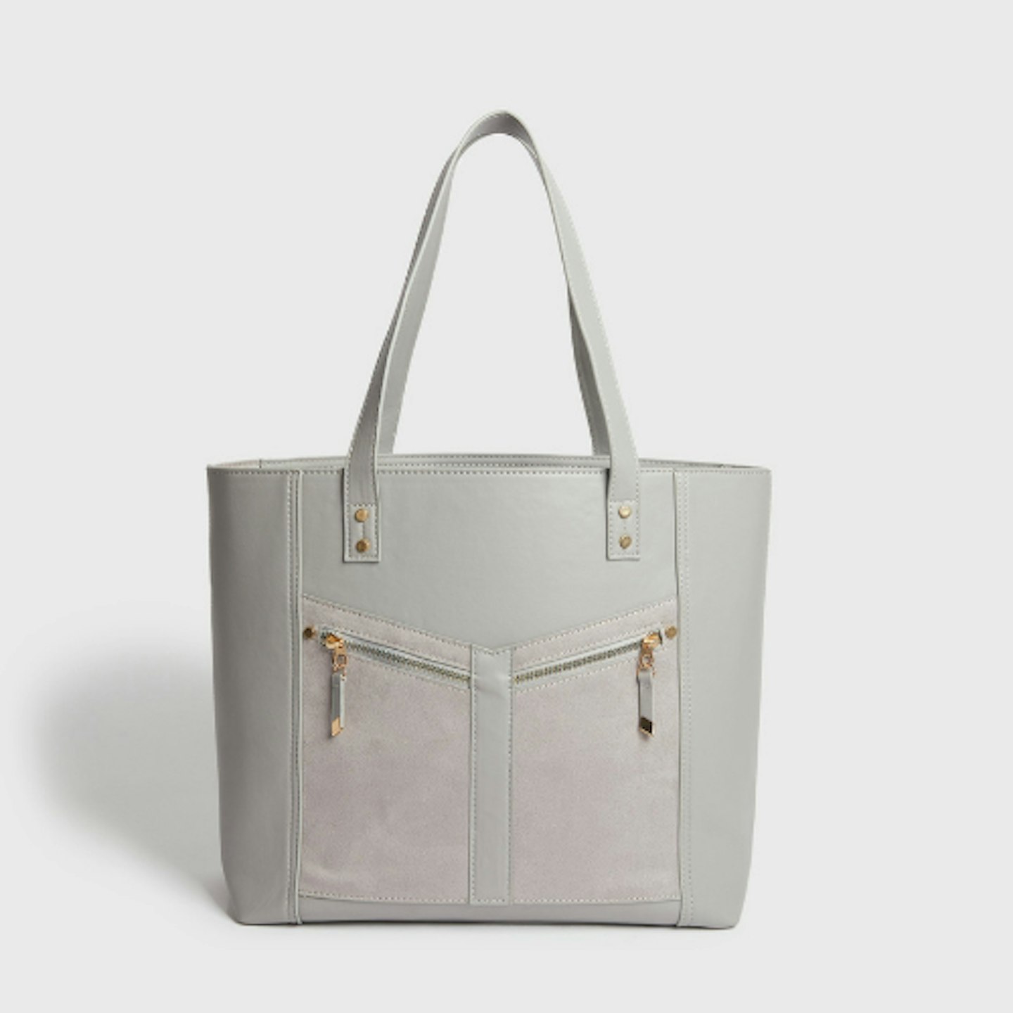 Grey tote bag on a white background