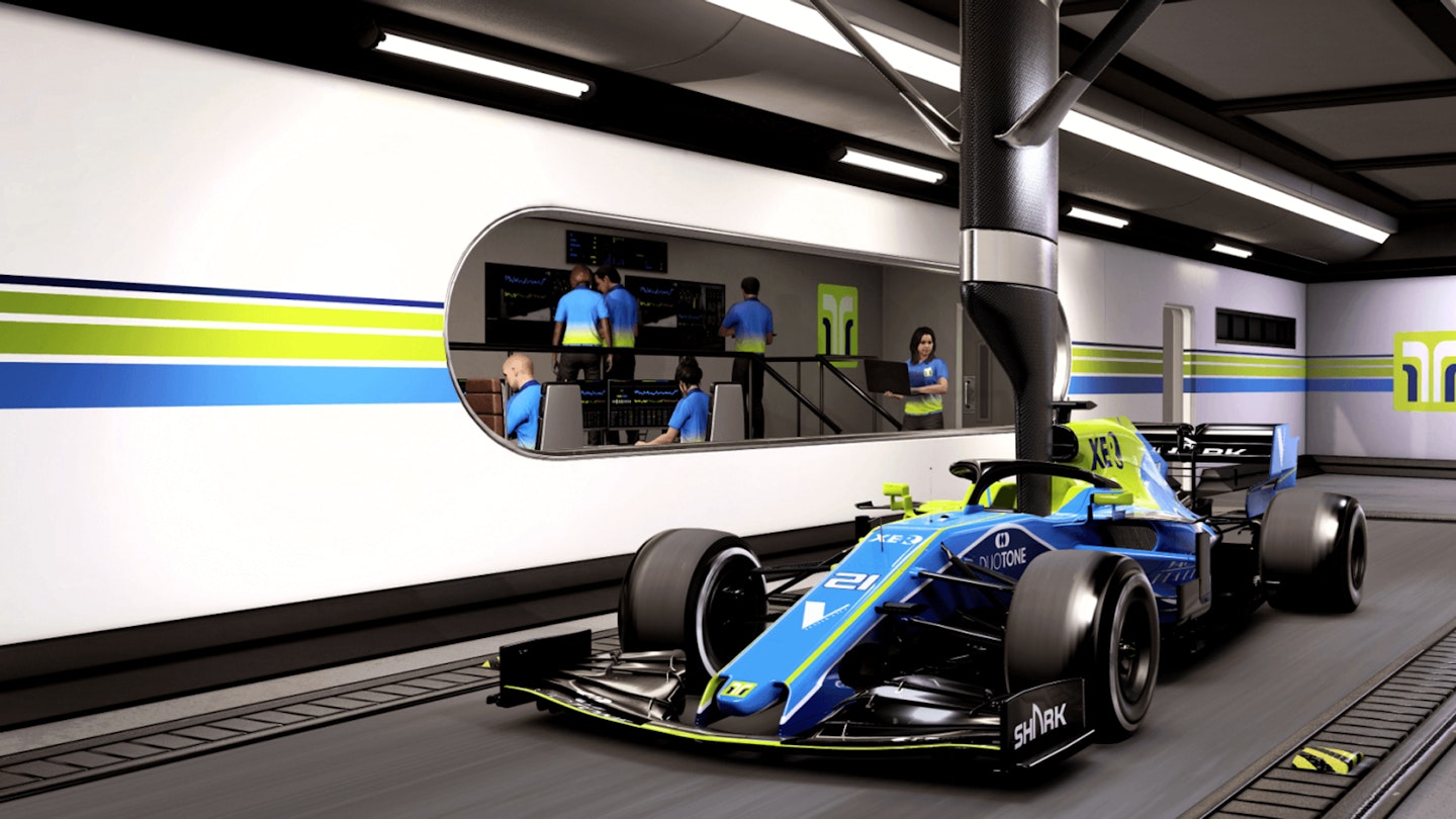 An F1 car in a wind tunnel