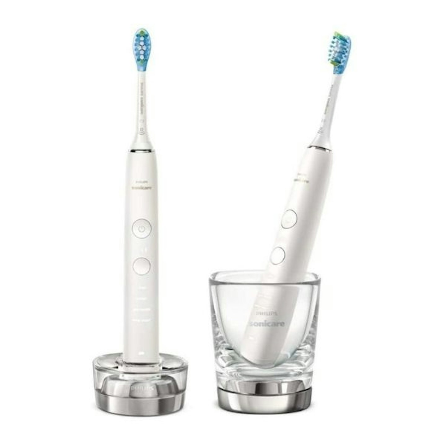 Philips Sonicare DiamondClean 9000 Set of 2 White Electric Toothbrushes,