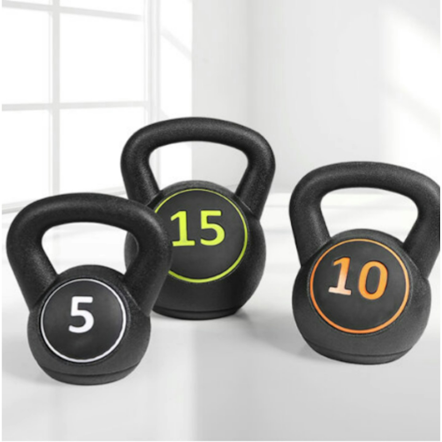 3pc Kettlebell Set - 5, 10, and 15lbs