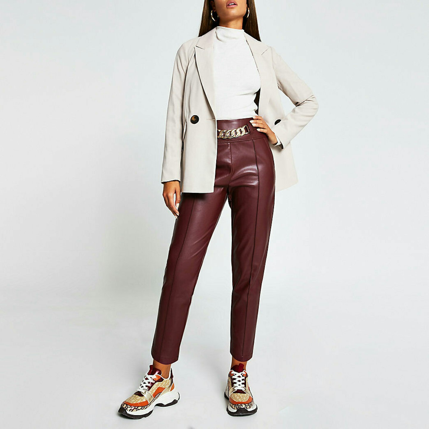 River Island, Cigarette Leg Gold Chain Belt Pants, £13.50