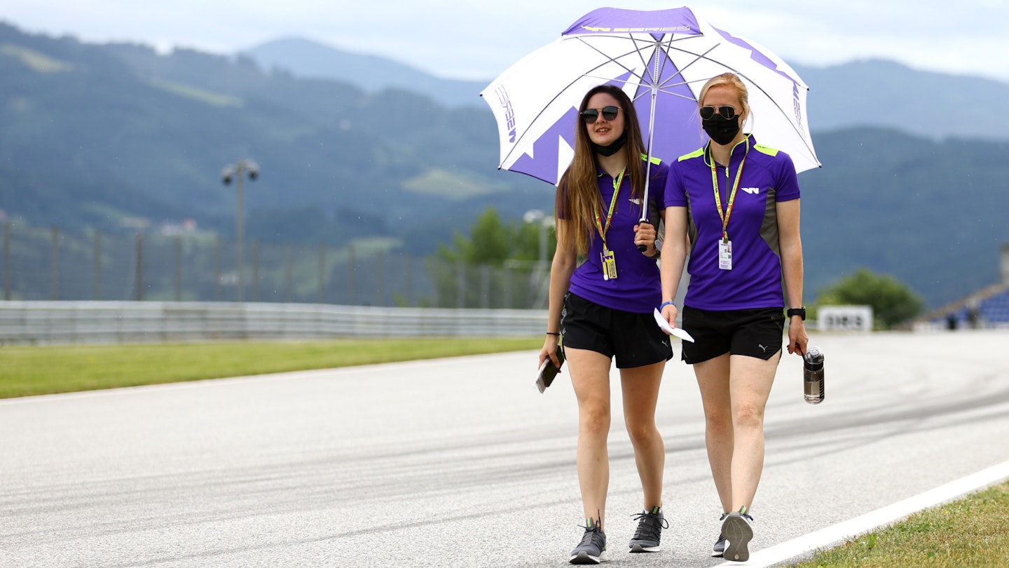 Alice Powell and Abbi Pulling on track