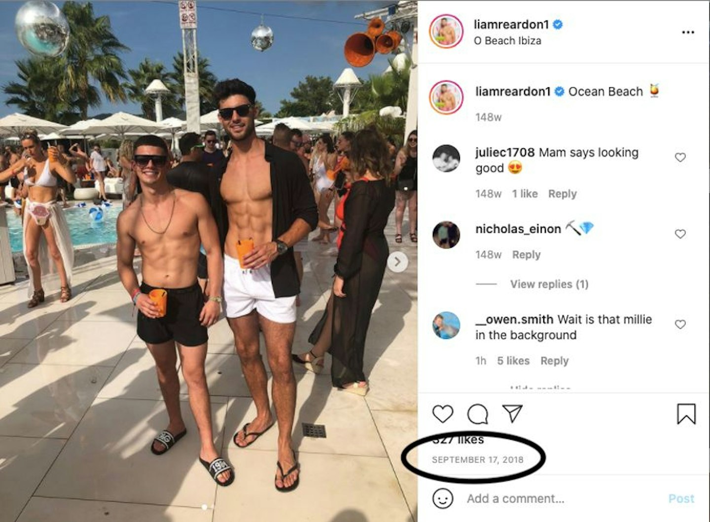 did liam millie know each other before love island