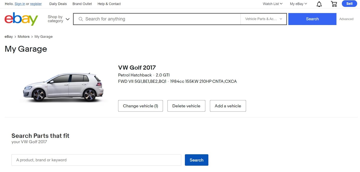 The eBay garage feature