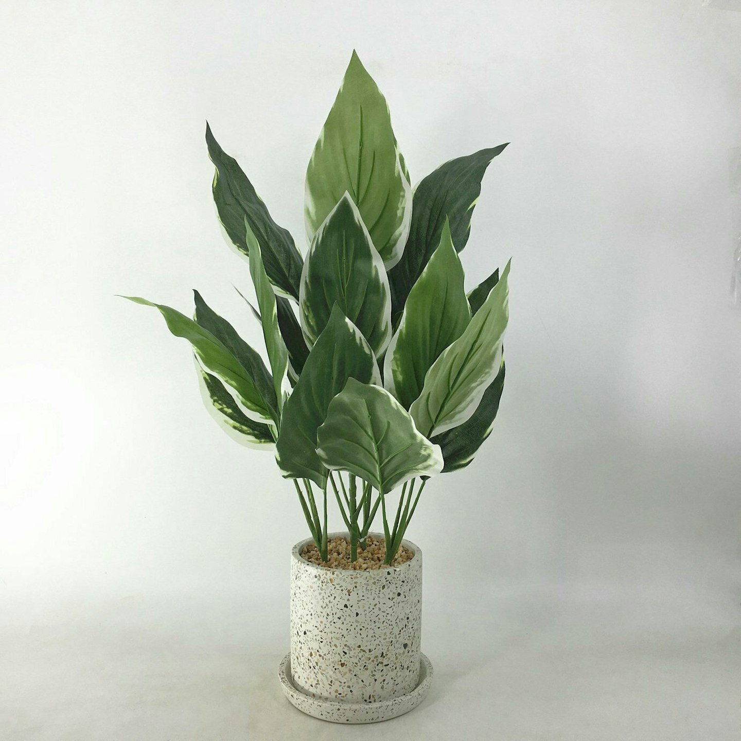 Habitat Artificial Plant on Terrazzo Pot with Tray
