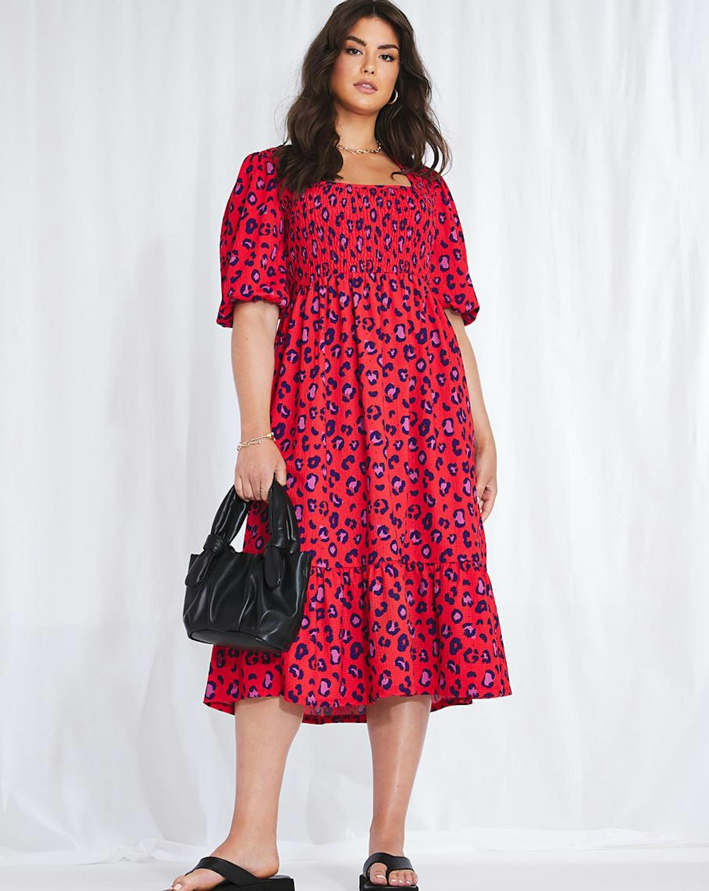 Simply Be, Emma Mattinson Red Leopard Midi Dress, £42