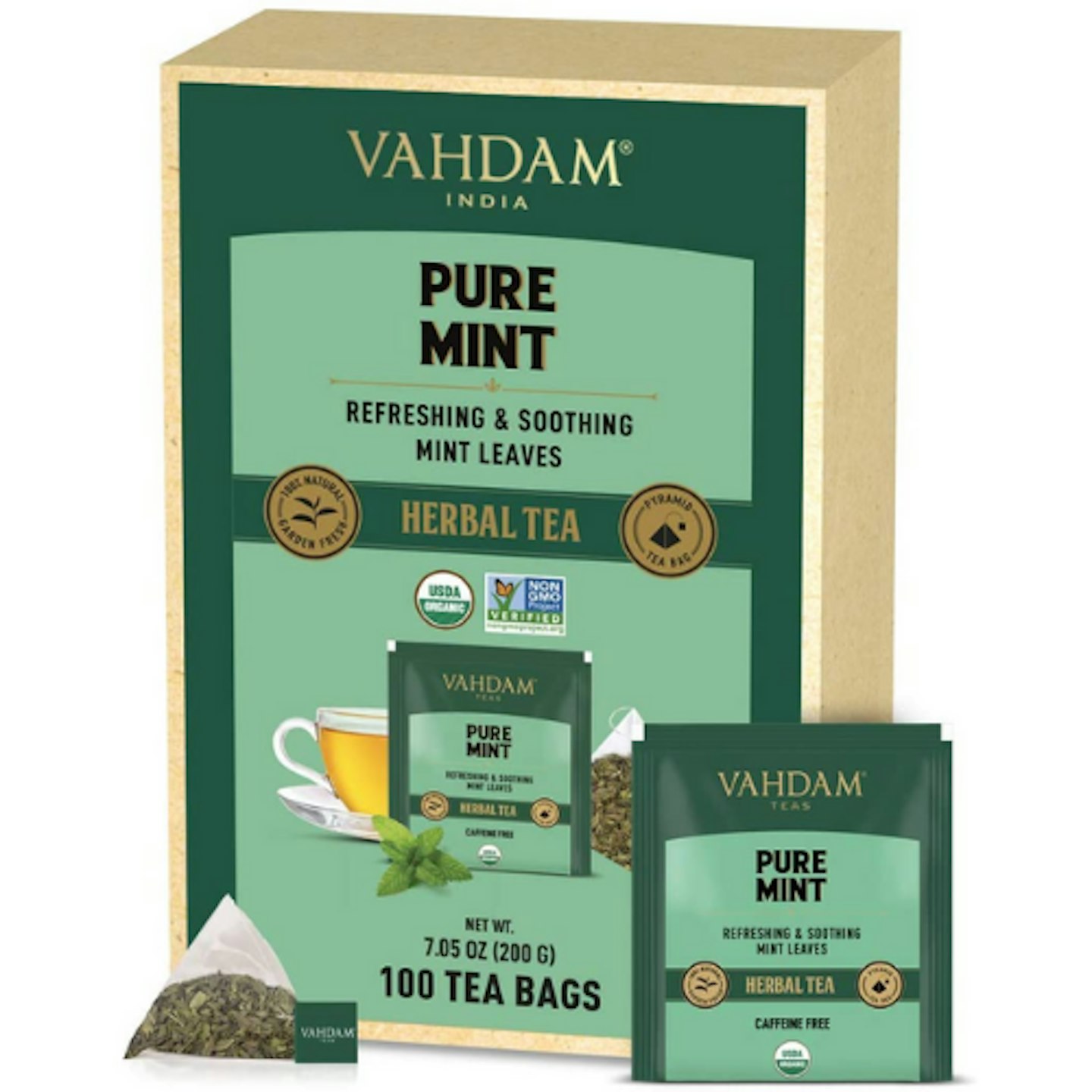 VAHDAM Organic Pure Mint Herbal Tea