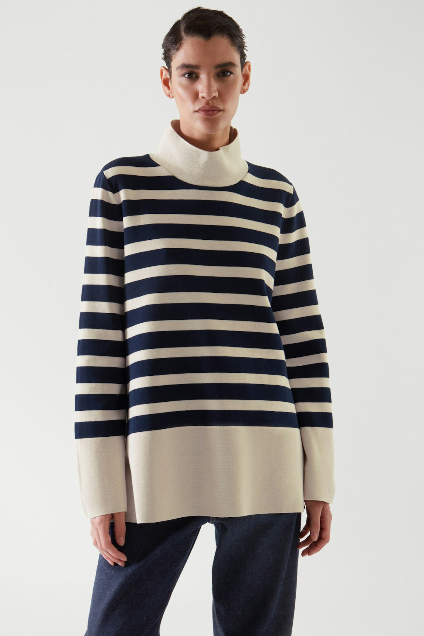 COS, Roll Neck Striped Top, £69