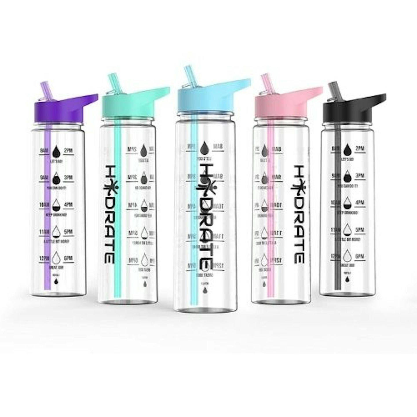 HYDRATE Motivational 900ml Straw Water Bottle