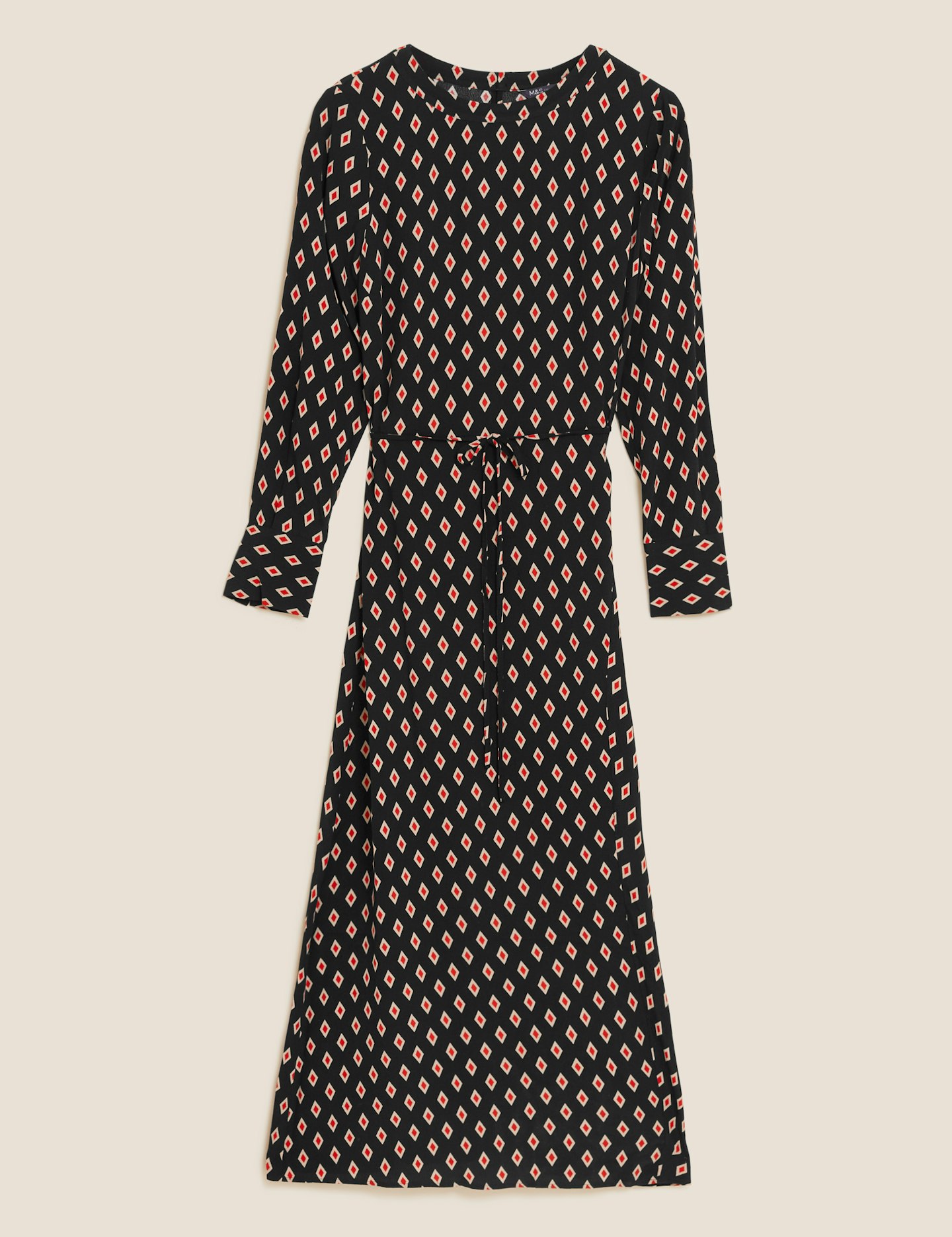 M&S, Geometric Belted Midi Column Dress, £39.50