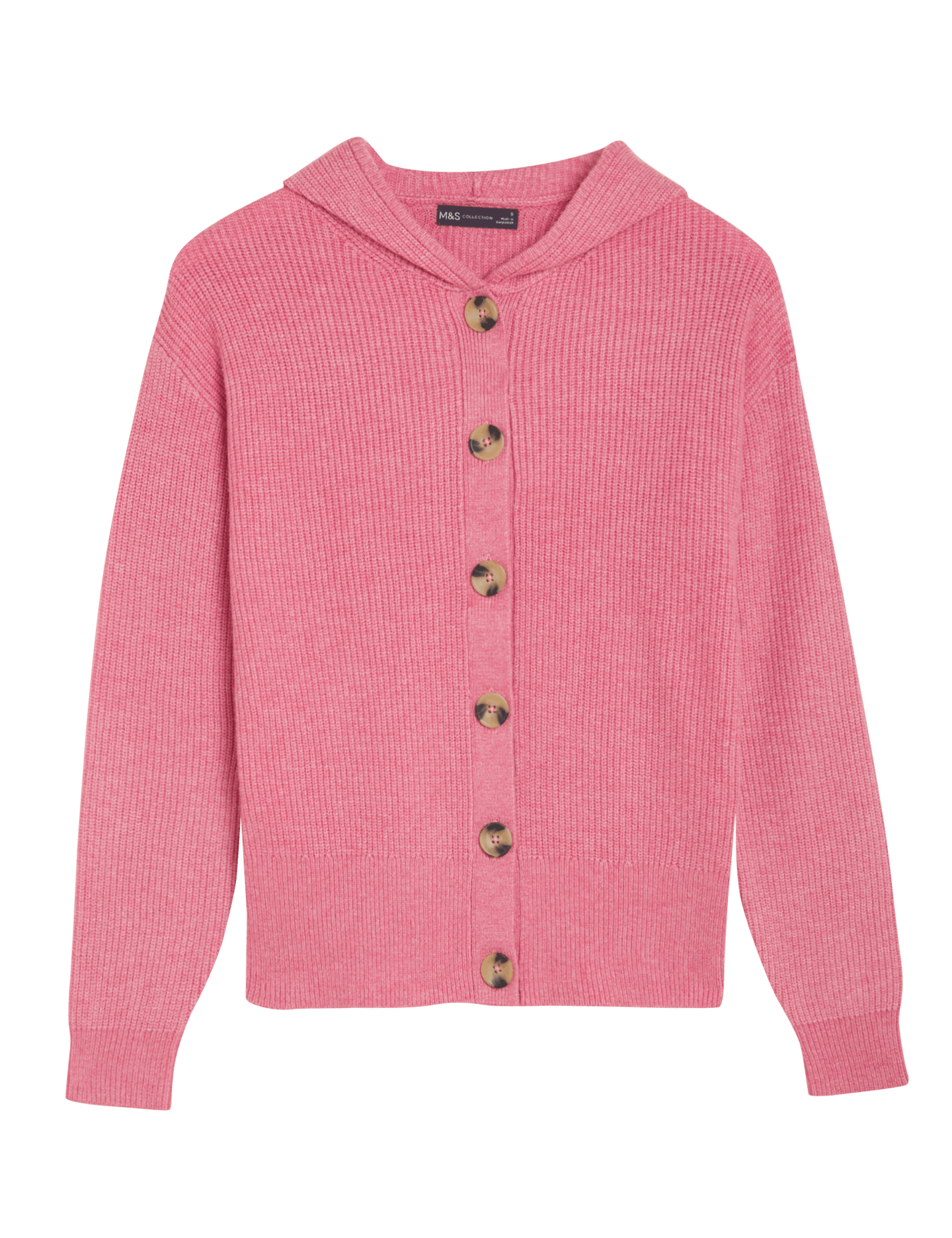 M&S, Soft-Touch Ribbed Hooded Cardigan, £29.50