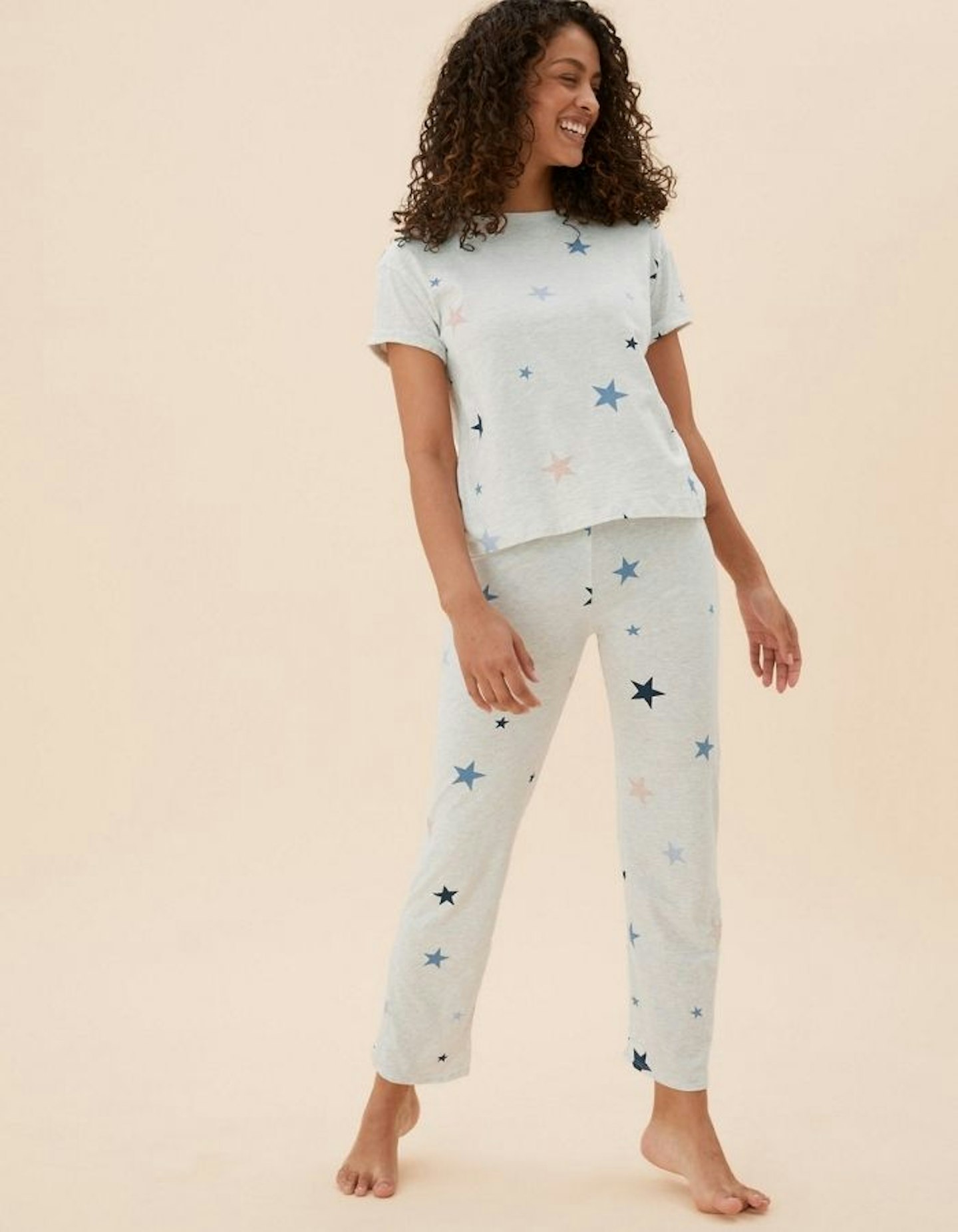 Star Print Short Sleeve Pyjama Set