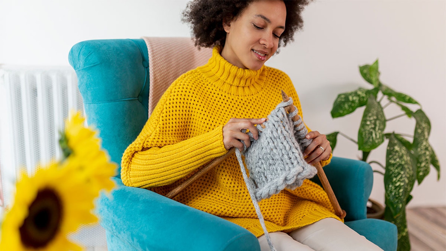 Woman knitting