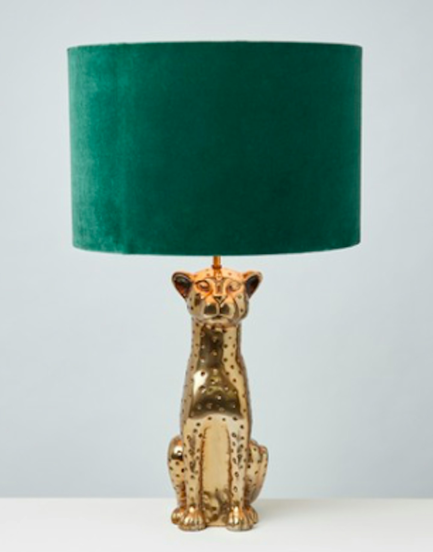 Oliver Bonas, Leopard Green Velvet Shade Desk & Table Lamp, £135